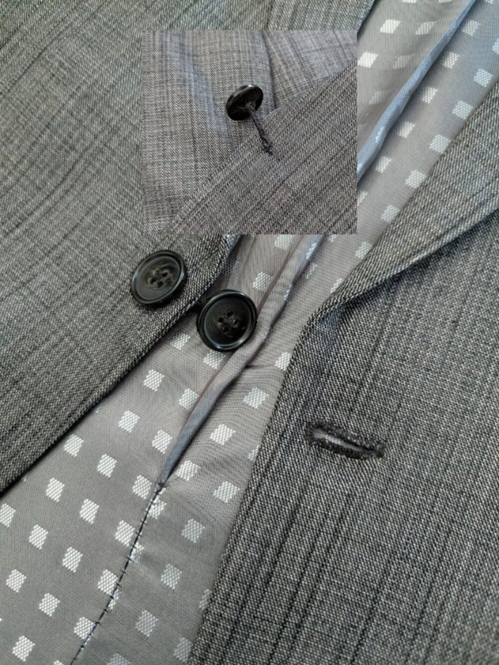 Tailored Men’s Brown Gray Blazer Smooth Suiting Fabric Double Vent - Picture 14 of 16